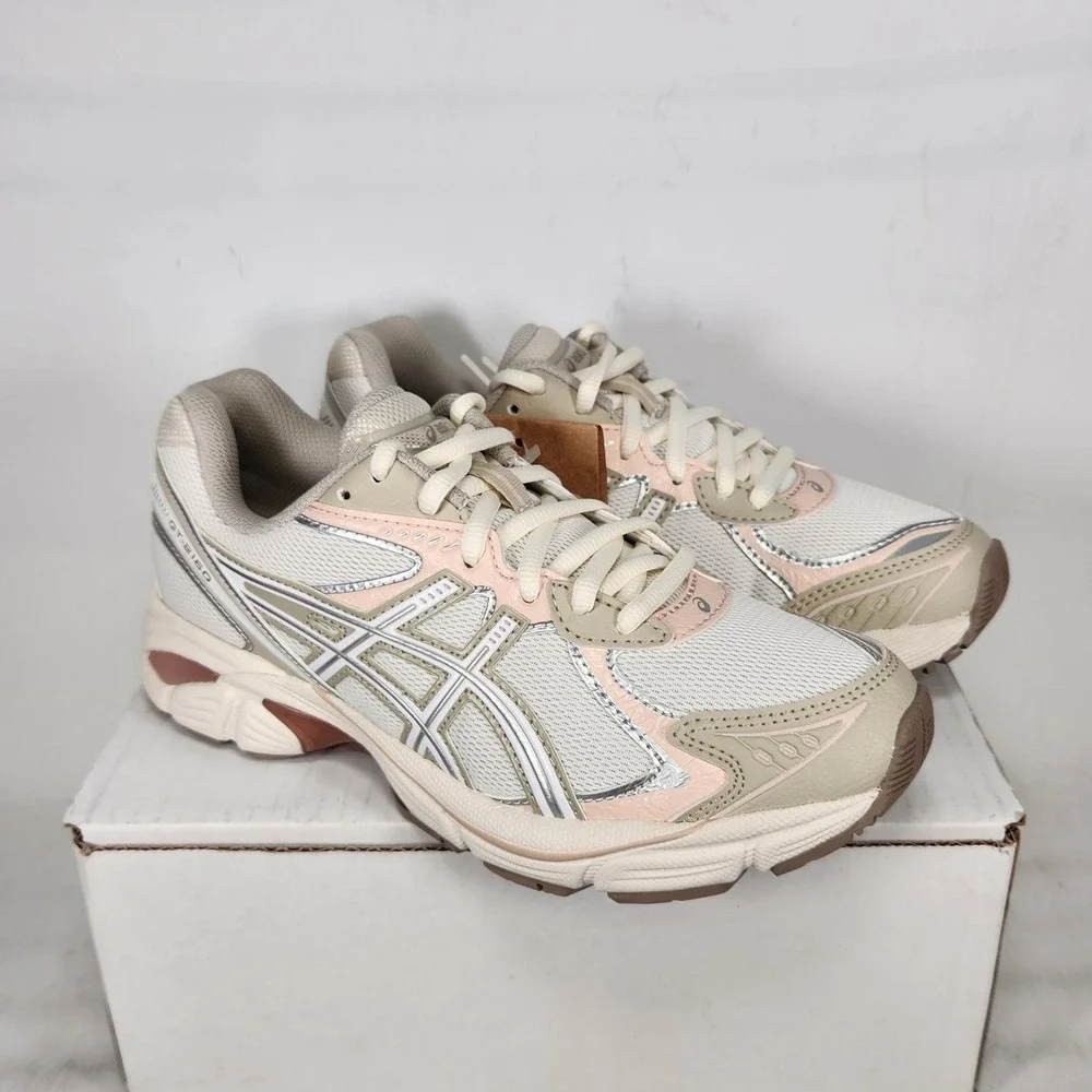 ASICS GT-2160 Running Shoes Women Size 6 Cream White Sport Sneakers